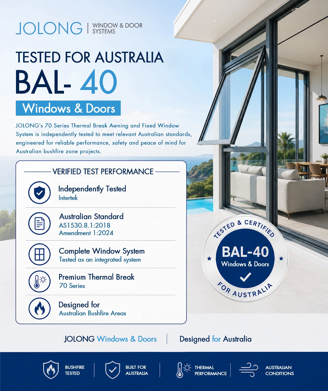 Jolong Windows & Doors Supplier - Windows and Awnings, Sliding Doors, Bi Fold Doors